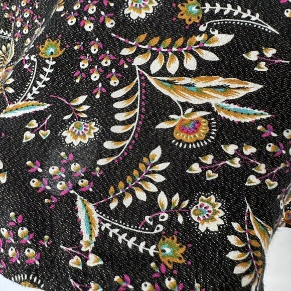 Lane Bryant Peasant Tunic Top Black Paisley Floral Size 22 - Picture 9 of 11